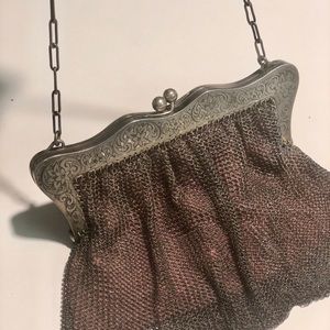 👁‍🗨1920 Art Deco Sterling kM 925 Silver Mesh Bag